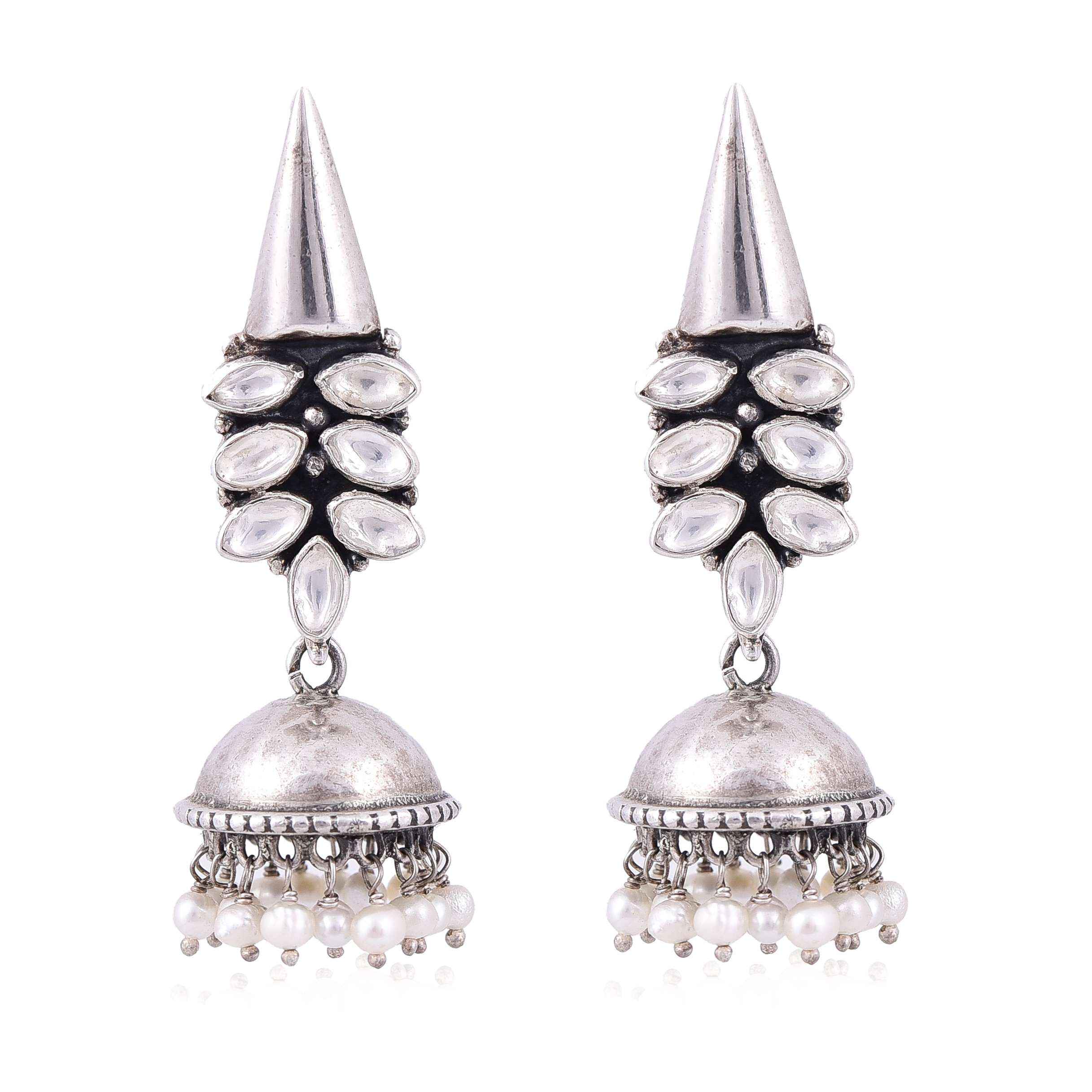 925 Silver pearl jhumka earring :SKU5799